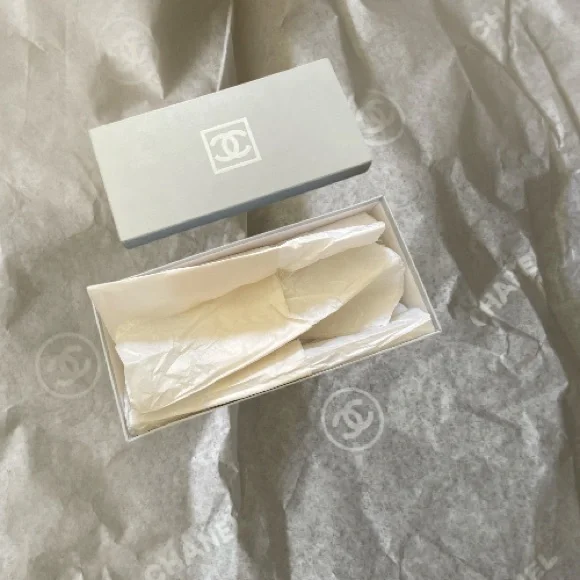 CHANEL Interlocking CC Logo Suede Slide Wood Clog Mule sandals 38 Black - Picture 8 of 8